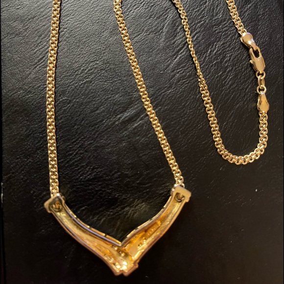 BR SUN Rhinestone and Gold Necklace 16”, Gorgeous! - Picture 6 of 9